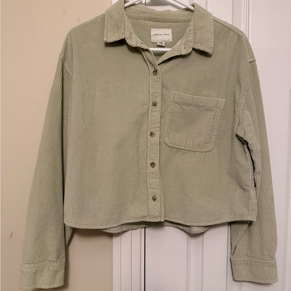 American Eagle Outfitters Beige Corduroy Shirt
